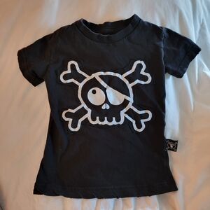 nununu Black Pirate Skull Kids T-Shirt
